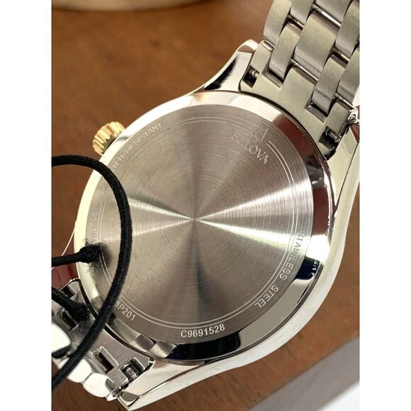 Bulova Women's Watch 98P201 Quartz Diamond Mother of Pearl White Dial Tw… - Picture 6 of 13